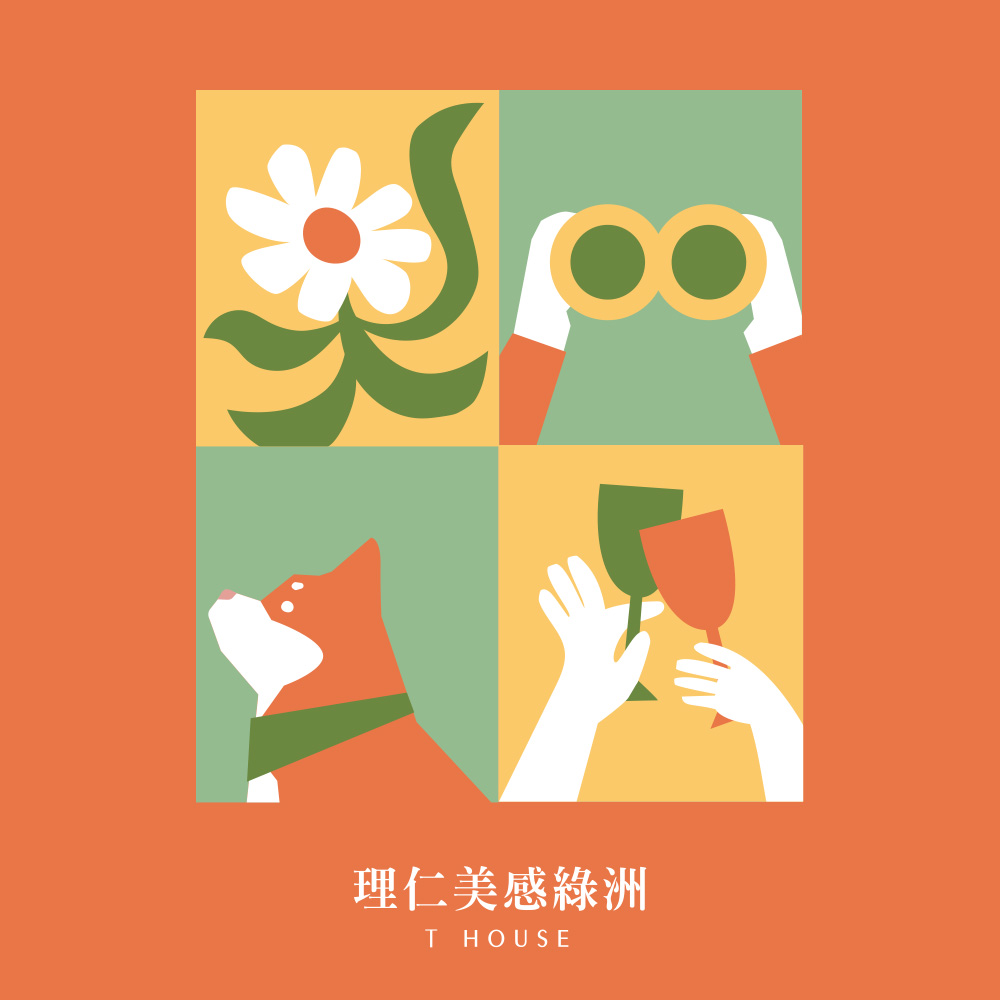 Thouse 理仁建設企業識別插畫主視覺正方形 banner