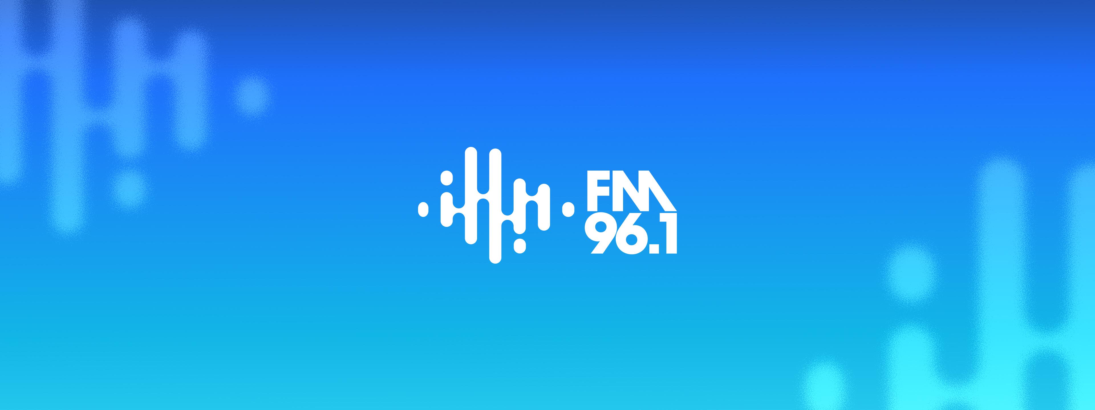 希望之聲子品牌 FM96.1 華語政經媒體 品牌 LOGO 搭配 CIS 品牌主色橫式長方形 Banner 設計